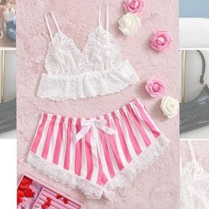 Bralette. Satin shorts. Nightwear.Loungewear.